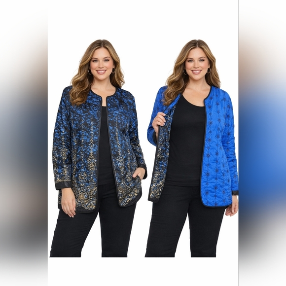 Catherines Reversible Lightweight Quilted Jacket 2X 22/24W - Picture 11 of 11